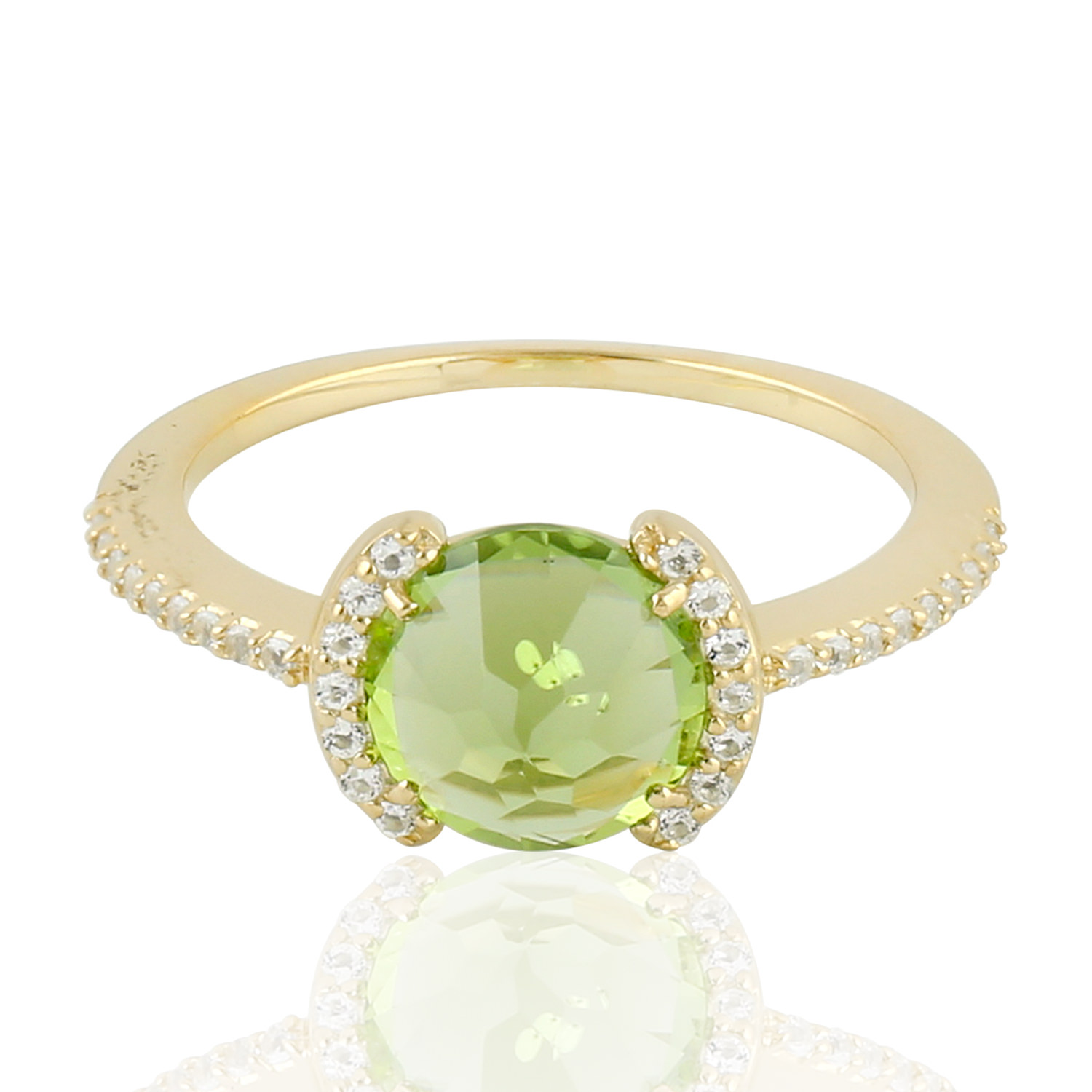 925 Sterling Silver Peridot Topaz Ring