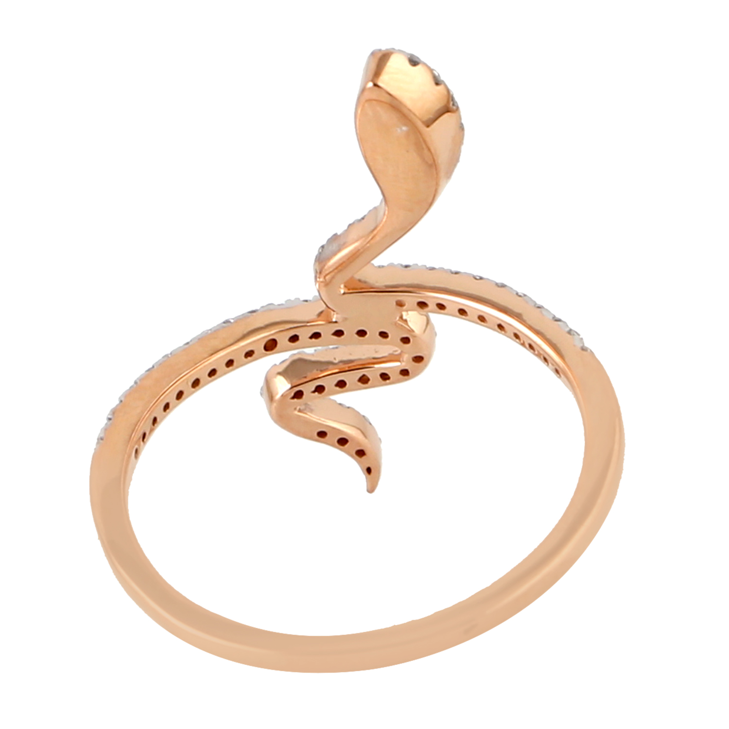 Anillo de serpiente de diamantes de oro rosa de 18 quilates anillo envolvente... - Imagen 2 de 7